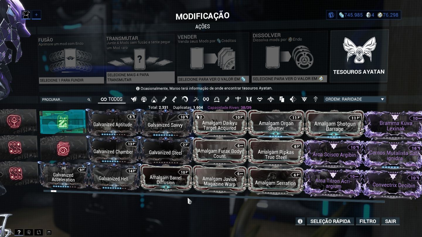 Desapego Warframe - MR21, frame buildados e Conta Vinculada a Steam