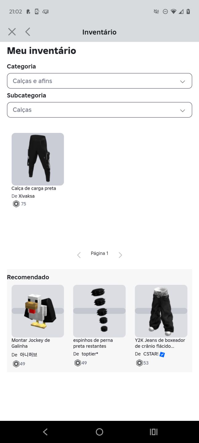 Conta de Roblox de 2021 upada em alguns jogos.