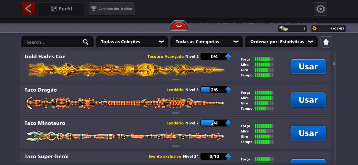 Conta de 8 ball poll