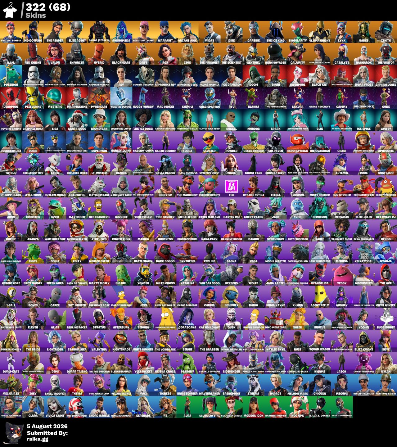 CONTA RARA FORTNITE 322 SKINS + SW OG E MUITOS PASSES ANTIGOS