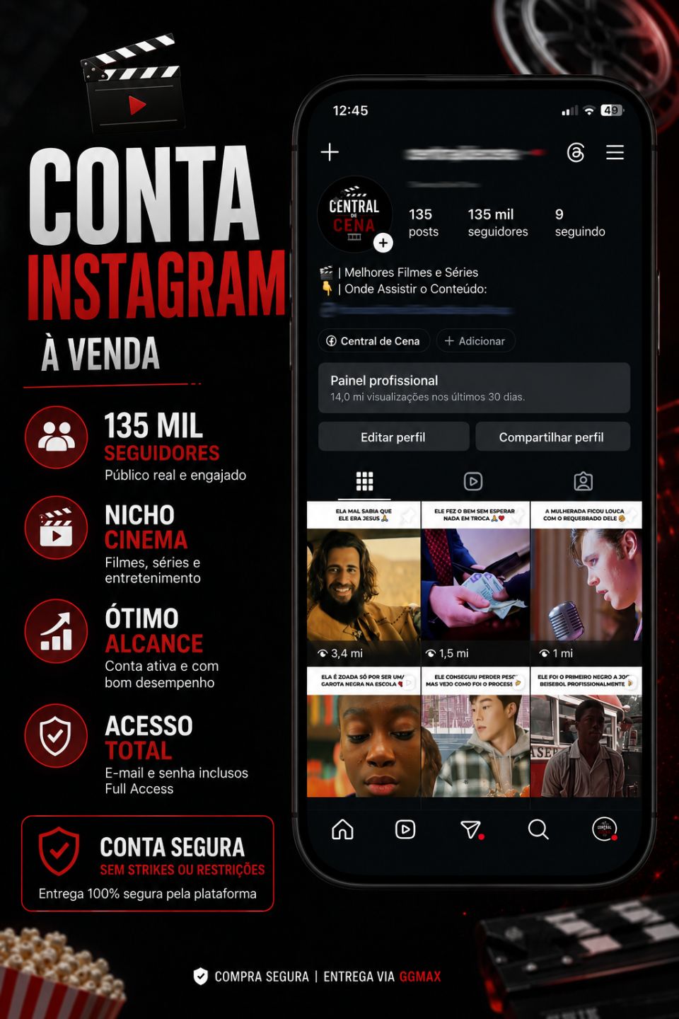 Conta Instagram com 135 mil seguidores