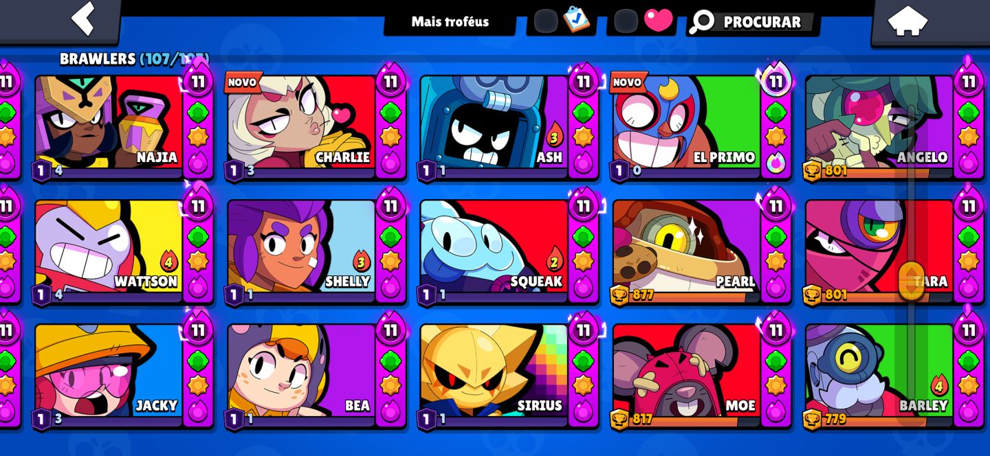 CONTA BRAWL STARS FULL | 100 HYPERCARGAS