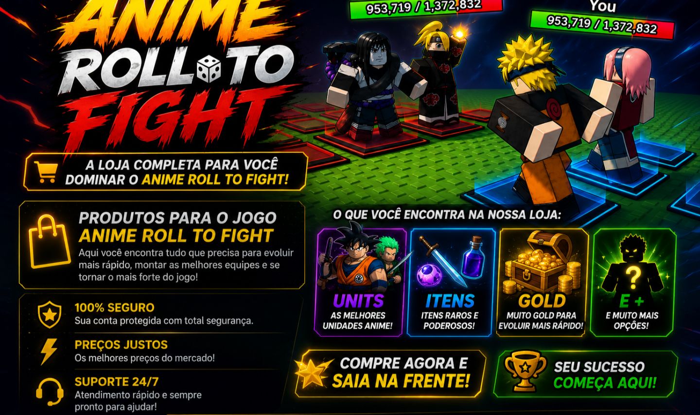 ROLL ANIME TO FIGHT, MELHORES UNIDADES, ITENS E + NOS MELHORES PREÇOS