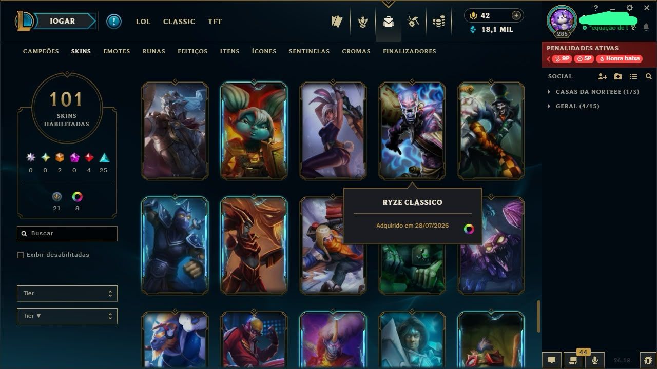 CONTA DE LEAGUE OF LEGENDS À VENDA !!!!