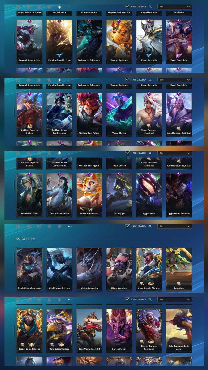 CONTA WILD RIFT | 194 SKINS | 3 MÍTICAS + 20 LENDÁRIAS | INVESTIMENTO R$ 5K