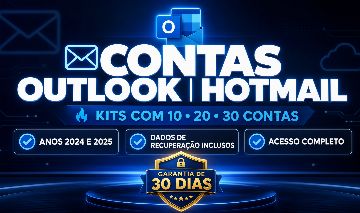 Combos - Contas outlook|Hotmail - (10 contas - 20 contas - 30 contas)