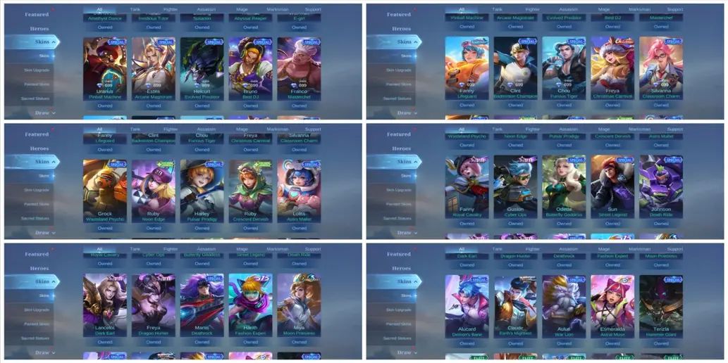 CONTA MLBB FA | VALE GAARA | NATALIA COLLECTOR | BUMBLEBEE | EMBLEMAS FULL