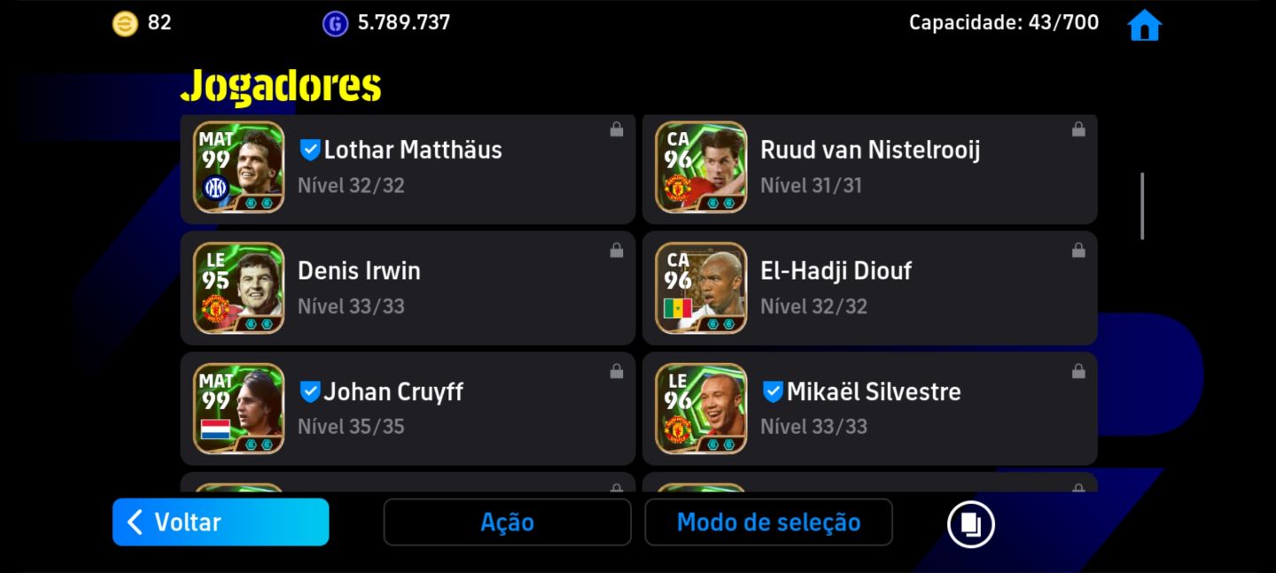 Conta Topzinha Efootball Mobile