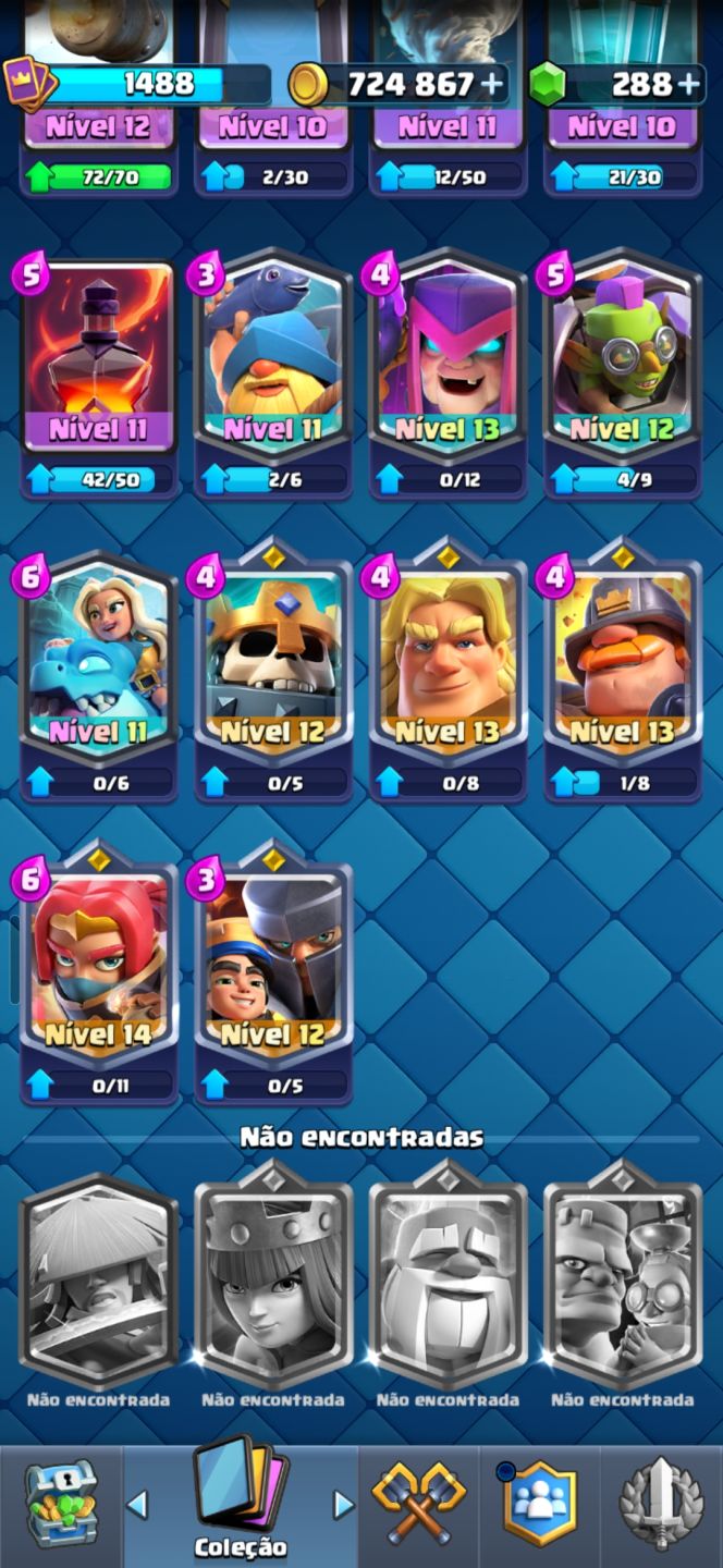 CONTA CLASH ROYALE | ARENA 25 | 724K OURO | BRUXA NÍVEL 16 | VÁRIAS EVOLUÇÕES