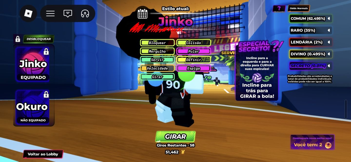 CONTA ROBLOX VOLEYBALL COM ITENS DA SEASON 3 + BLOXFRUITS