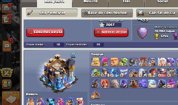 Conta Clash of Clans CV18 | Nível 249 | +10 Anos | Muitas Skins raras/decorações