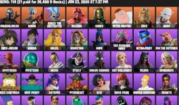 114 skins | Lara Croft | Mandalorian | Ronin