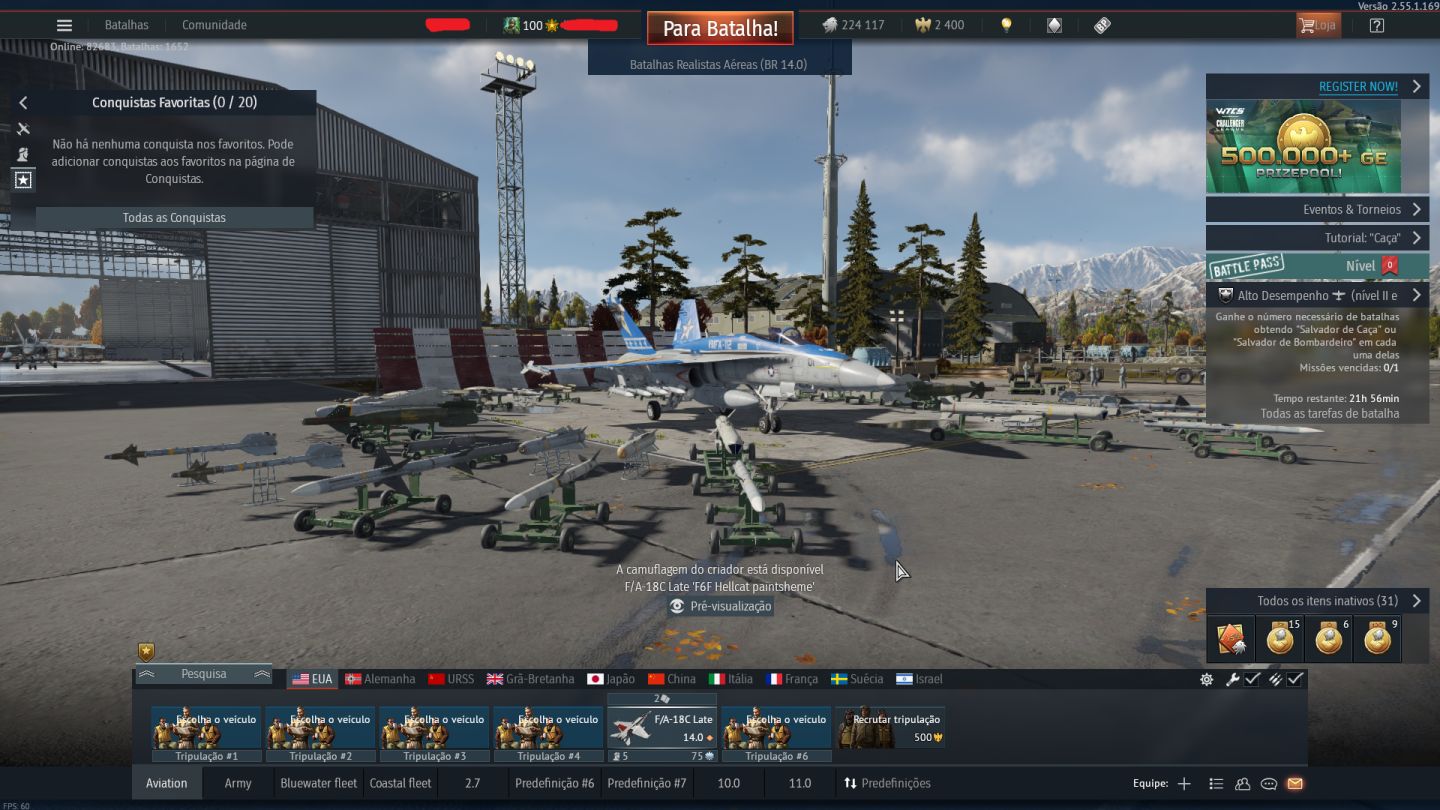 CONTA WAR THUNDER TIER ALTO | EUA + CHINA - TANQUE E JATO | F-4S PREMIUM
