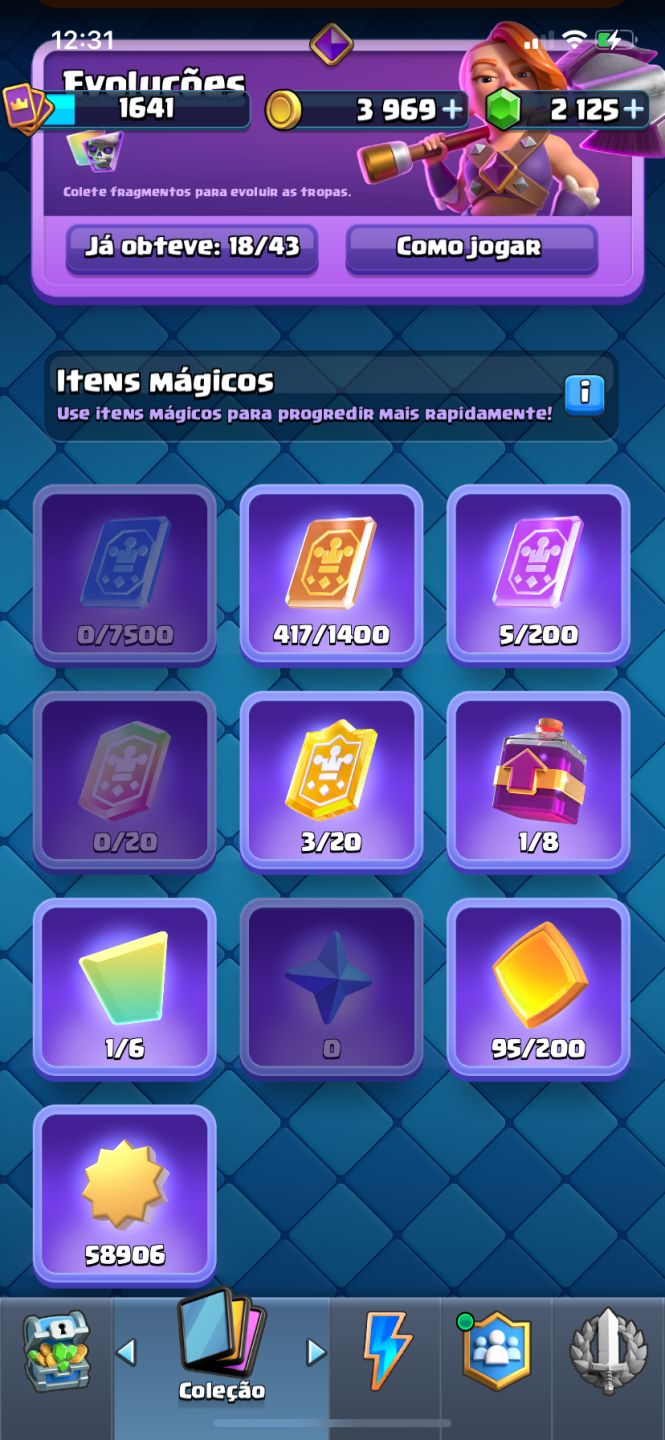 CONTA CLASH ROYALE!!! ( 6 ANOS )FULL CARTAS + FULL TORRE / NVLMAX +2000 GEMAS