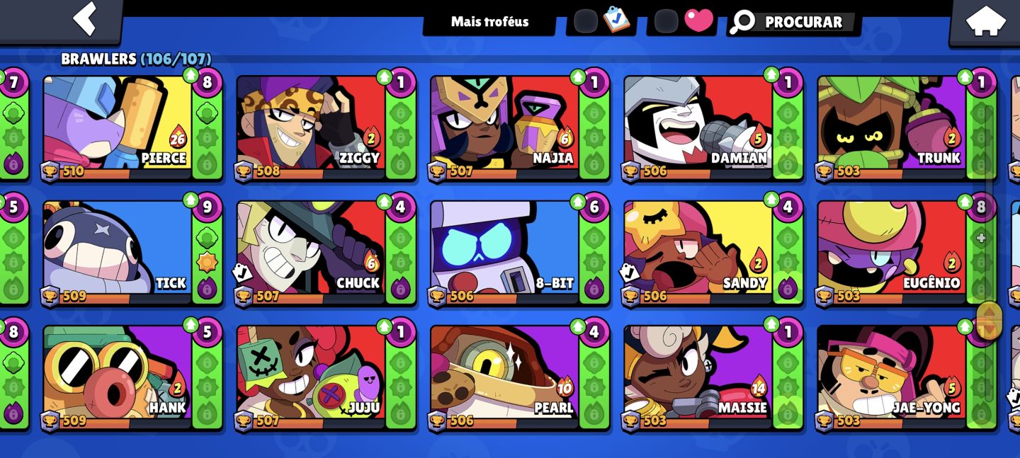 Conta Brawl Stars com todos os Brawlers e Elo mestre já pego