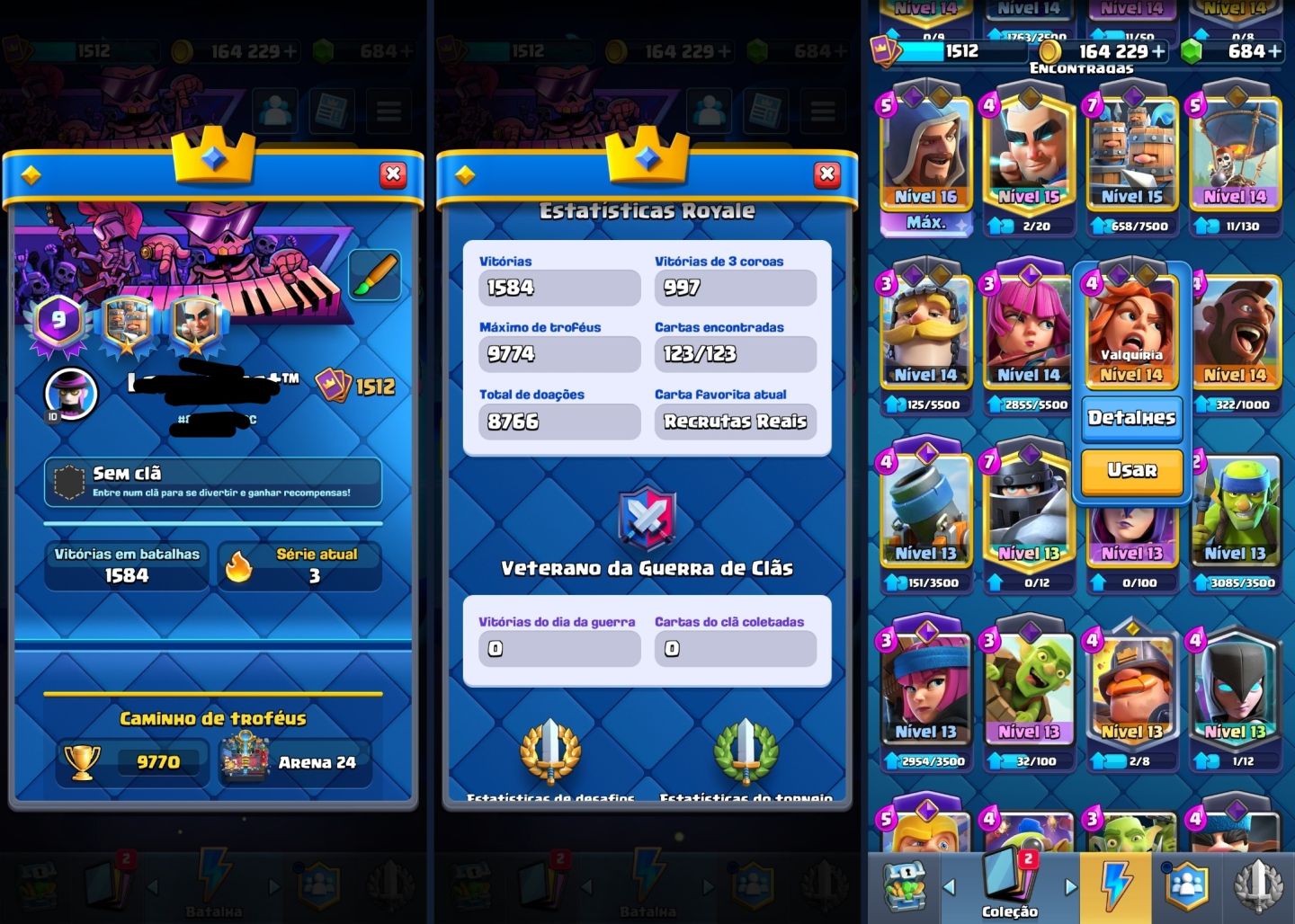 Conta Clash Royale Boa reputação (10.100 coroas atualizado)