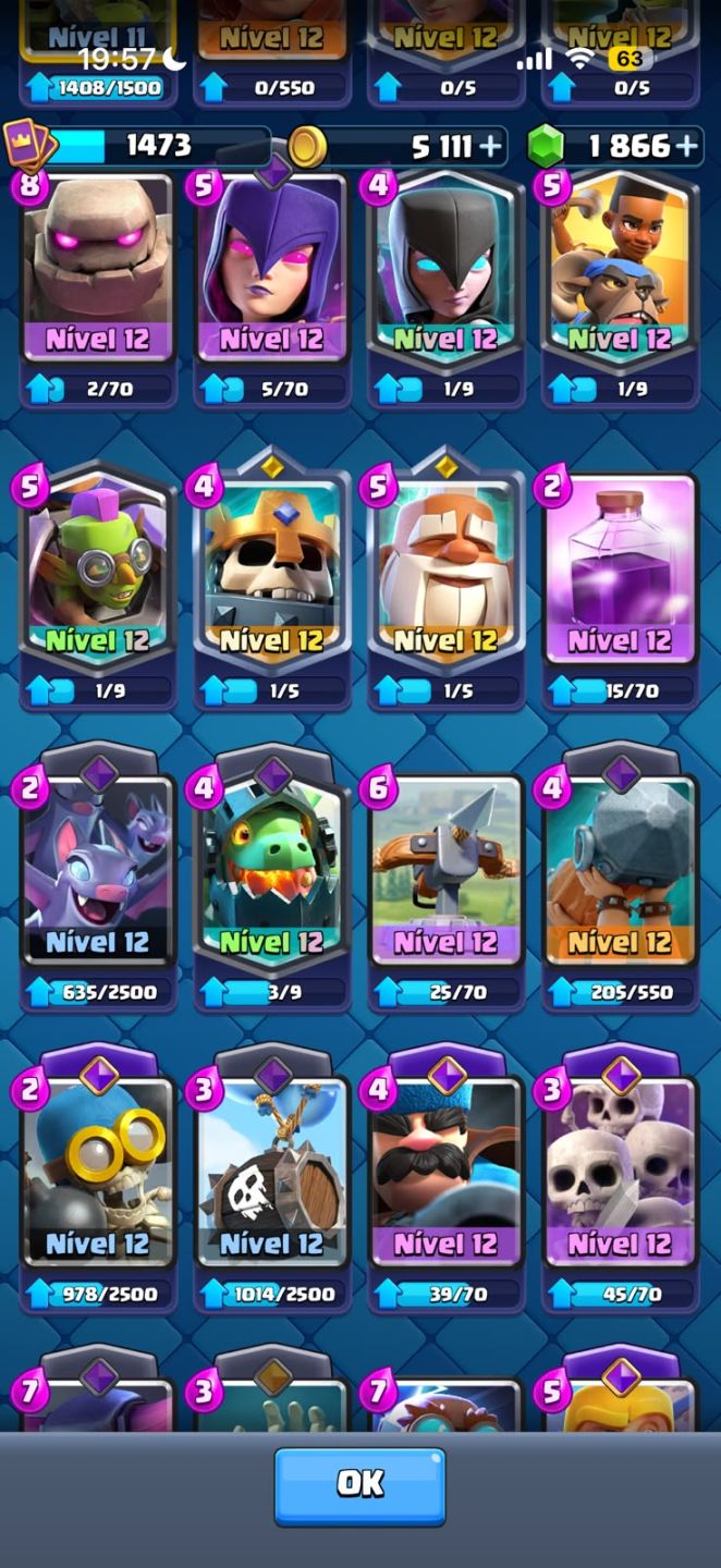 CONTA ARENA 23! TODAS AS CARTAS + 8 EVOLUÇÕES + LVL 16