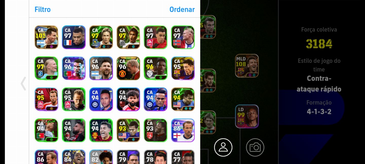 CONTA EFOOTBALL 2026 MOBILE ( NEYMAR MSN + MESSI E CHIESA BLITZ CURLER )