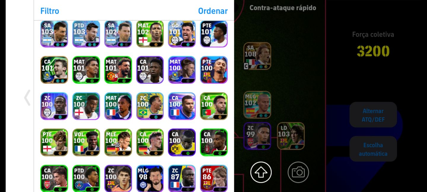 EFOOTBALL MOBILE | DEL PIERO 108 + TOTTI 108 3198 FORÇA