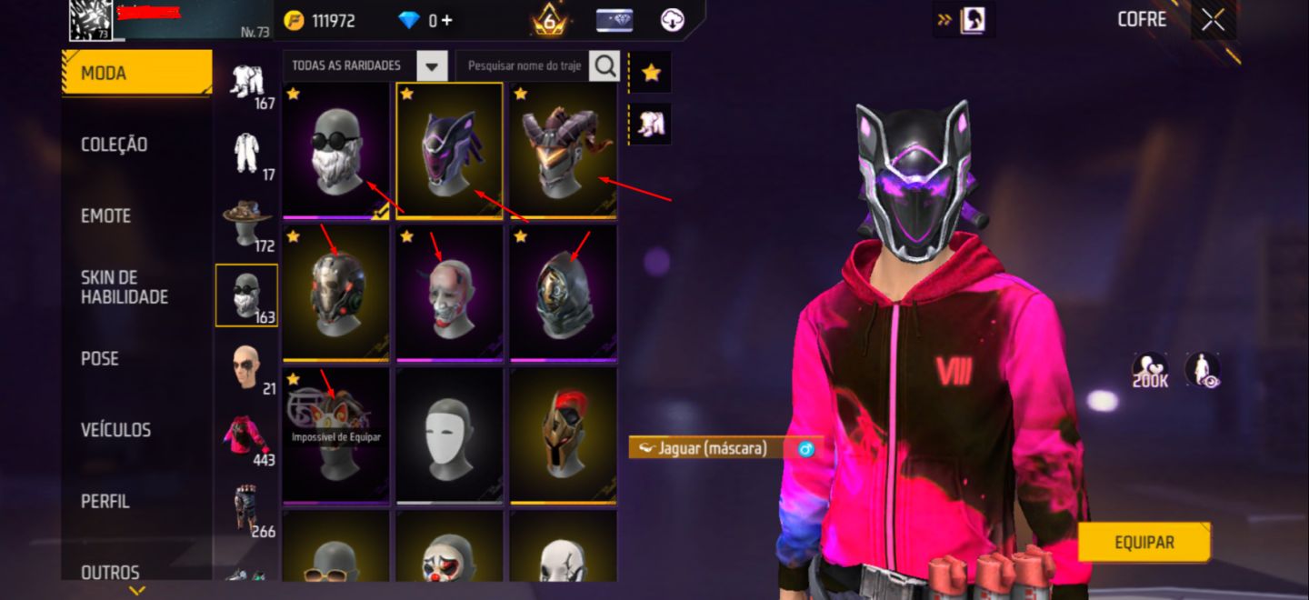 Conta free fire rara