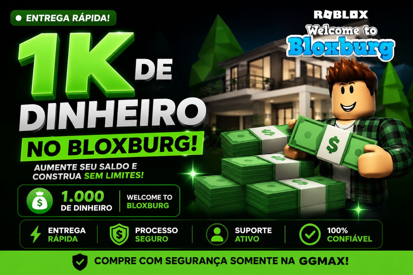1K DE DINHEIRO | WELCOME TO BLOXBURG | ROBLOX