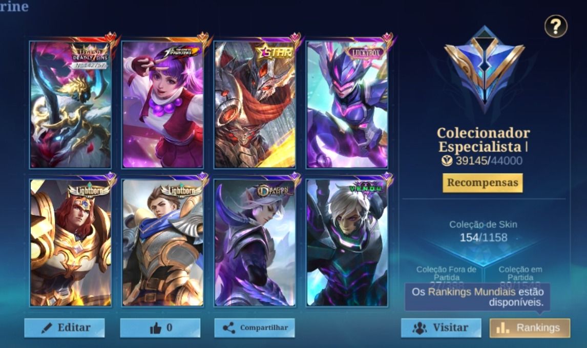 Conta Mobile legends MLBB Excelente!