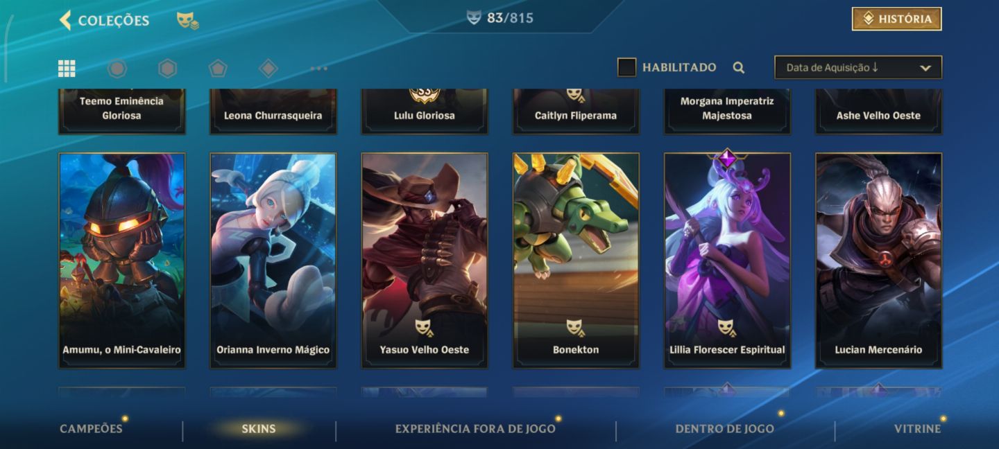 Conta lol com ótimas skins