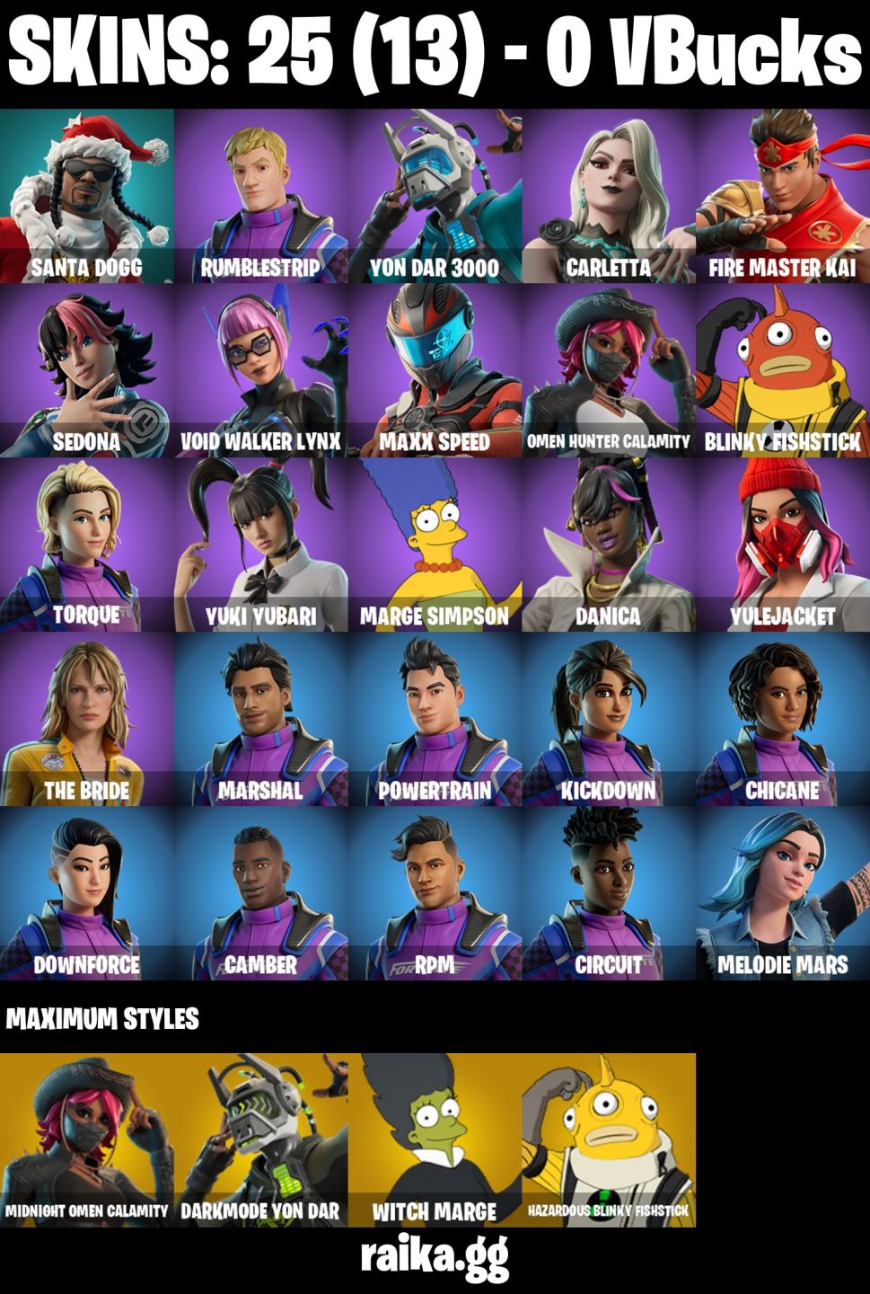 CONTA FORTNITE COM 25 SKINS SEDONA/TORQUE/THE BRIDE/DANICA/CARLETTA/MARGE