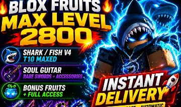 BLOX FRUITS MAX ACCOUNT 2800 + V4 + RARE ACCESSORIES + MYTHICAL FRUITS B004