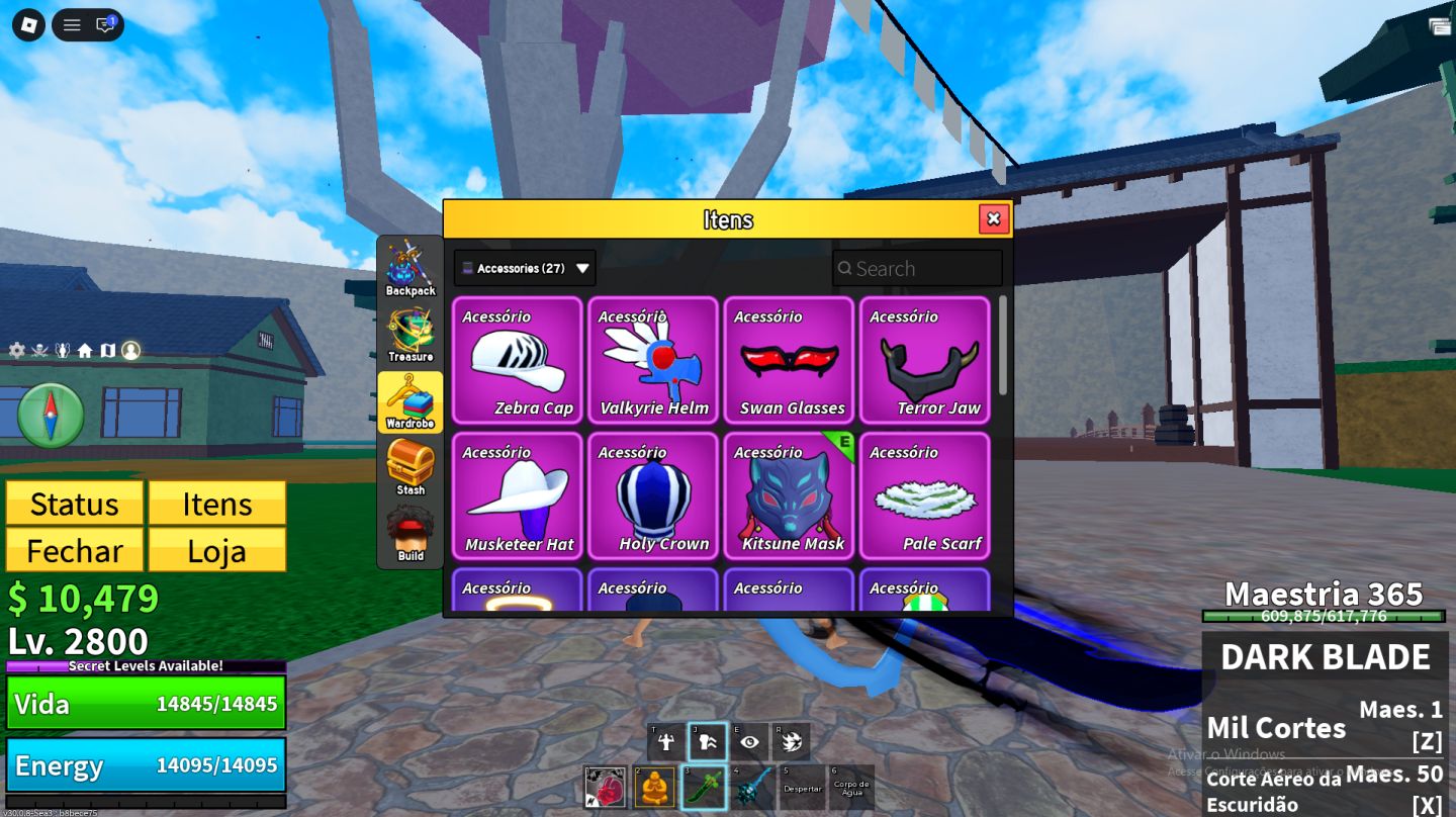 Conta de Blox fruits Completa com Dark blade, Gamepass, Raças v4 3,3m de Bounty