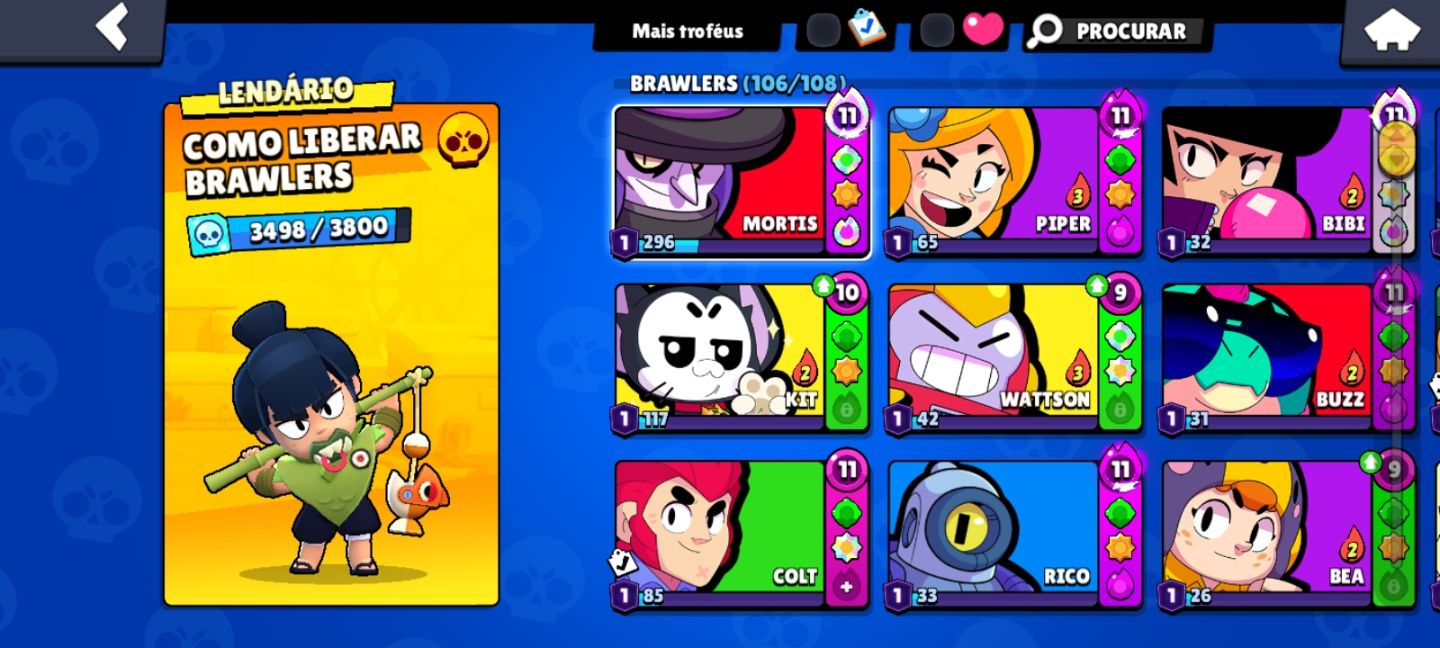 CONTA BRAWL STARS | 63K TROFÉUS | 106 BRAWLERS | CRIAÇÃO: 2021