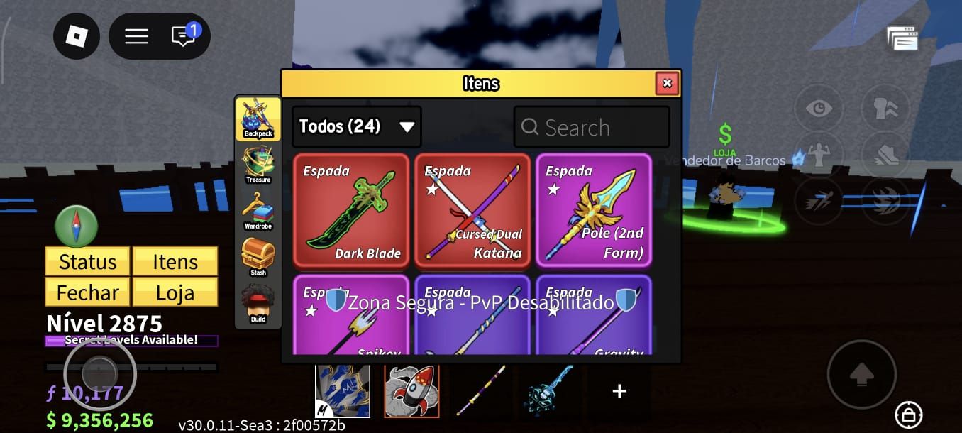 Conta blox fruit com dragão permanente magnet portal e Lightning