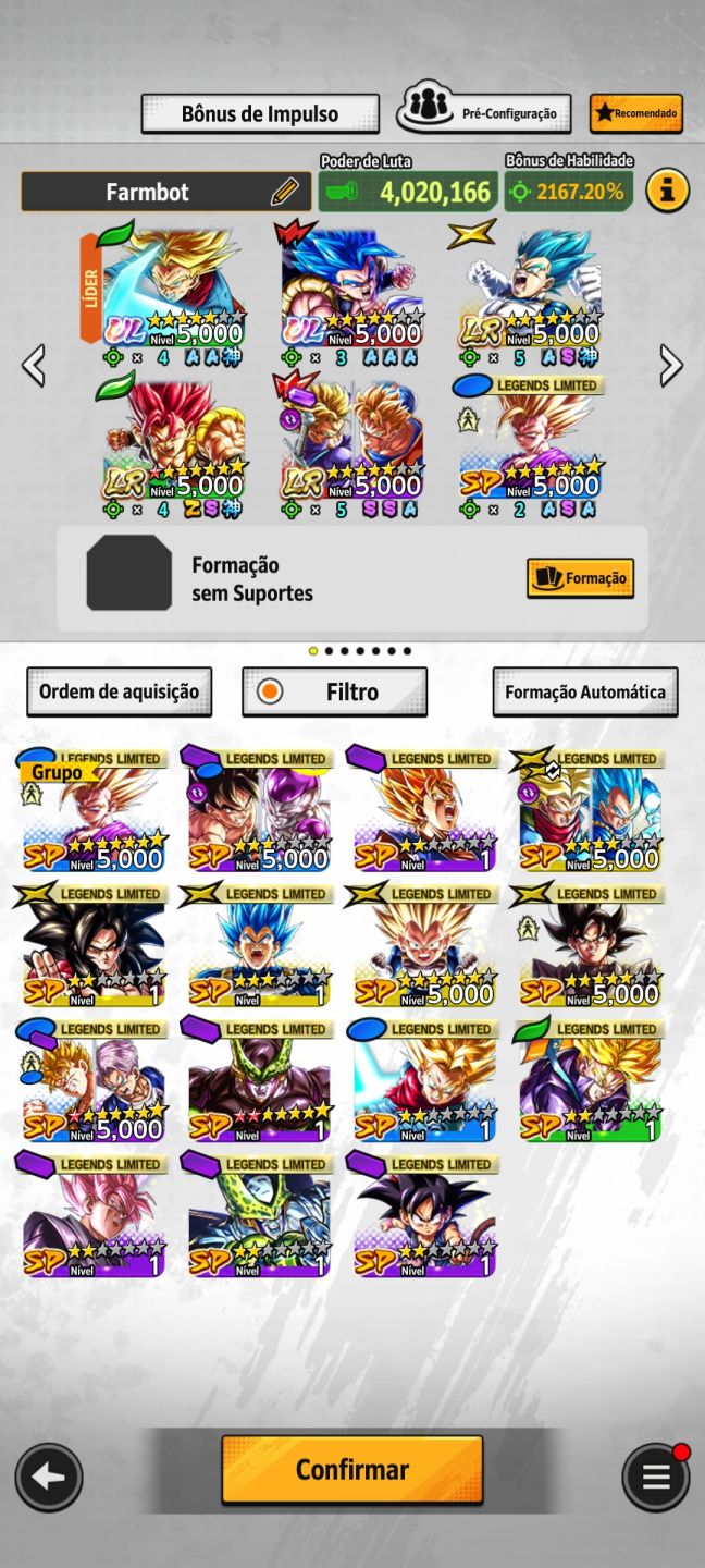 Conta de dragon ball legend com novo omega legend e outros
