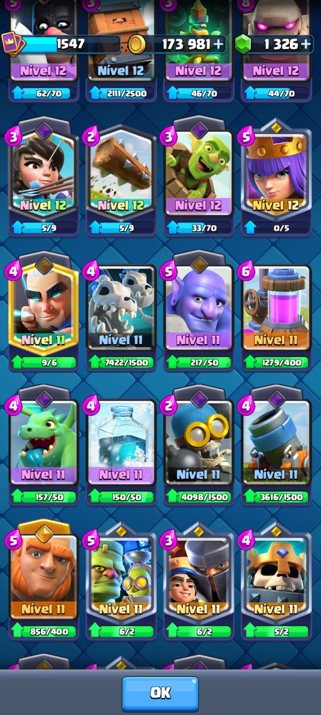 CONTA PREMIUM DE CLASH ROYALE À VENDA Todas as CARTAS e muitas EVOLUCOES