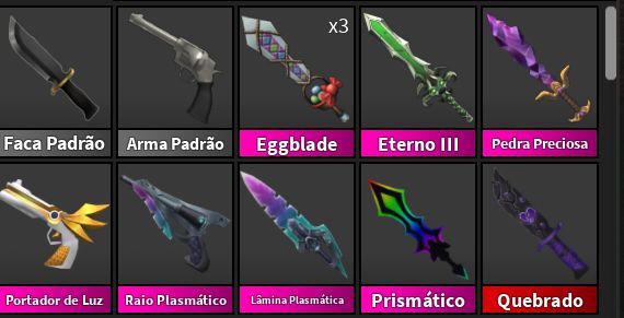 | PROMOÇÃO (MELHORES PREÇOS) | HIGH TIER, SETS & GODLYS - MURDER MYSTERY 2 (MM2)