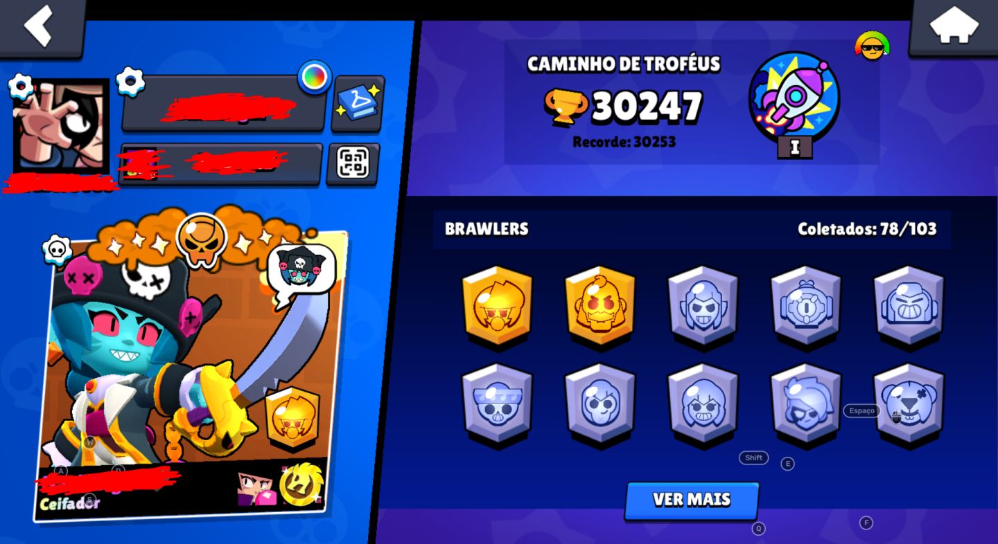 Conta Brawl Stars 30K Troféus | 78 Brawlers | 106 Skins