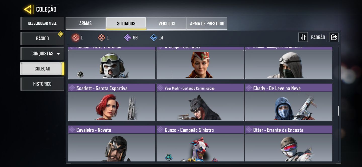 Conta call of duty mobile com personagem e armas mítica