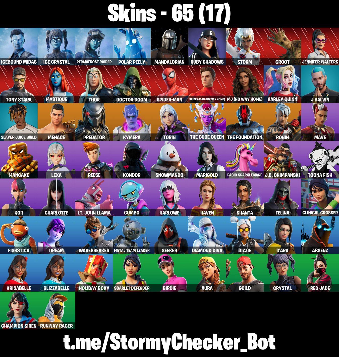 65 SKINS - MARVEL PASS - FULL TRYHARD - ICON EMOTES - RAGE EMOTE