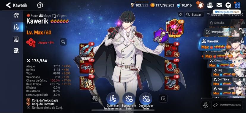 Conta Epic Seven ( e7 ) Dona da balança SSS, Mei Lin SSS, Arby SSS