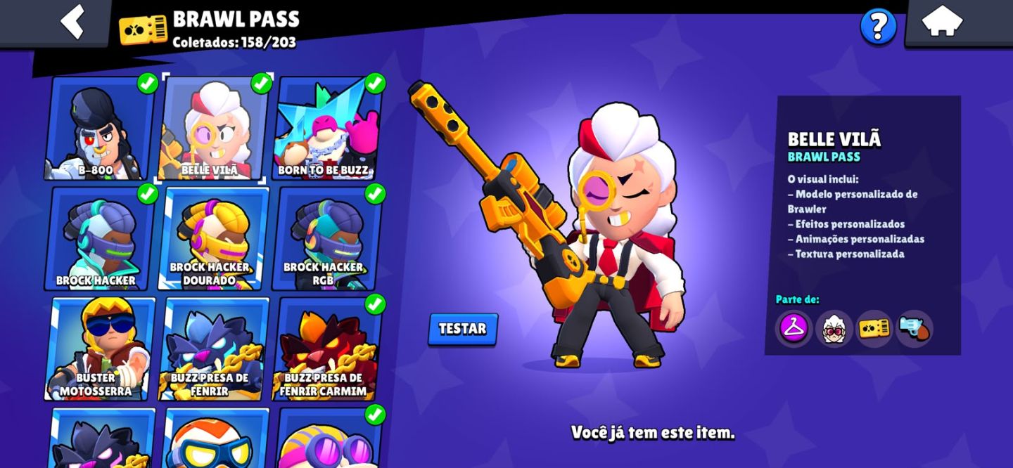 CONTA BRAWL STARS COMPLETA | 300 SKINS | TODOS OS BRAWLERS 76K TROFEUS