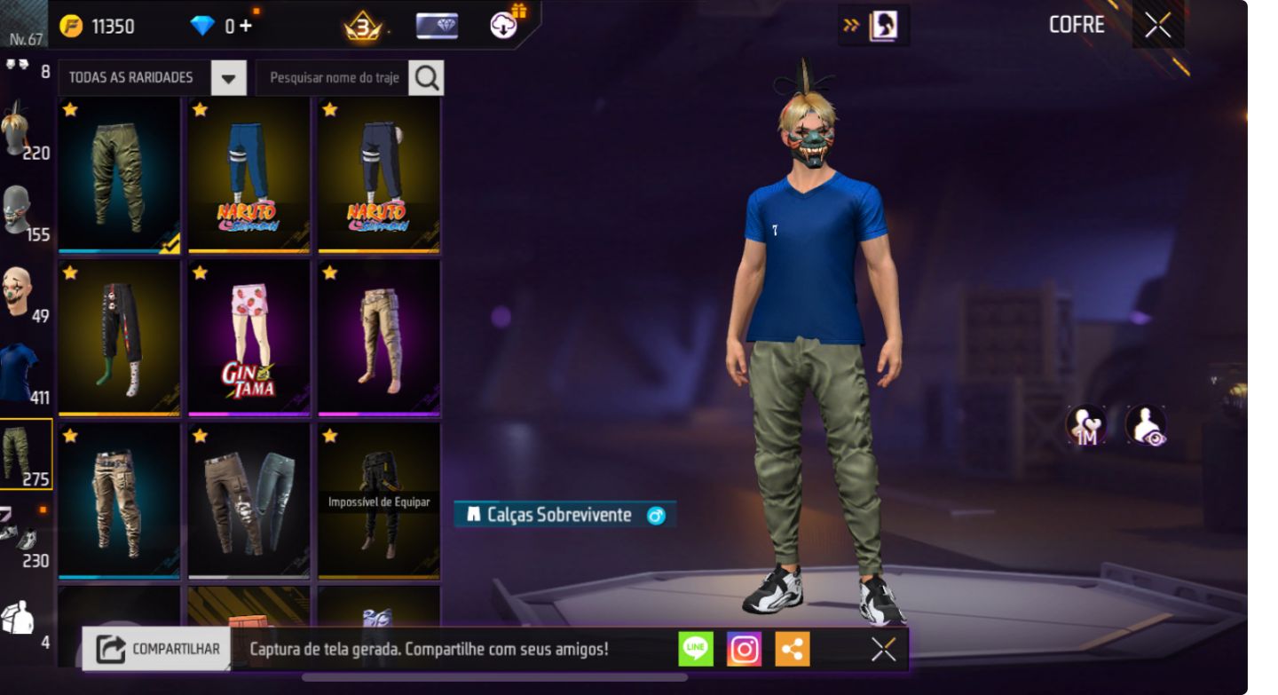 CONTA DE FREE FIRE | UMP ATT SAKURA | AVENTUREIRO, FITINHA | PREÇO ÚNICO!!