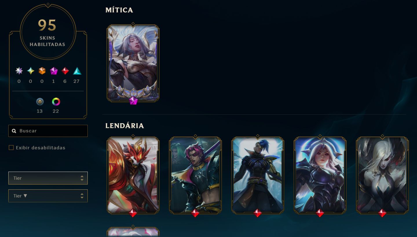 CONTA LOL - GOLD 1 - VARIAS SKINS E MMR DE PLATINA