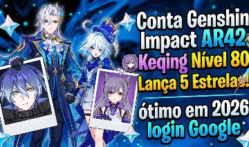 Conta Genshin Impact AR42, Keqing, Flins, Lança 5 Estrelas![Entrega automática]