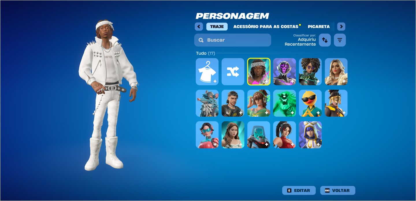 Conta com 15 skins e 20 picaretas.