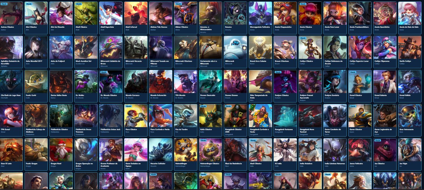 LEAGUE OF LEGENDS 245 SKINS NIVEL 250 PLATINA 4 TODOS CAMPEOES