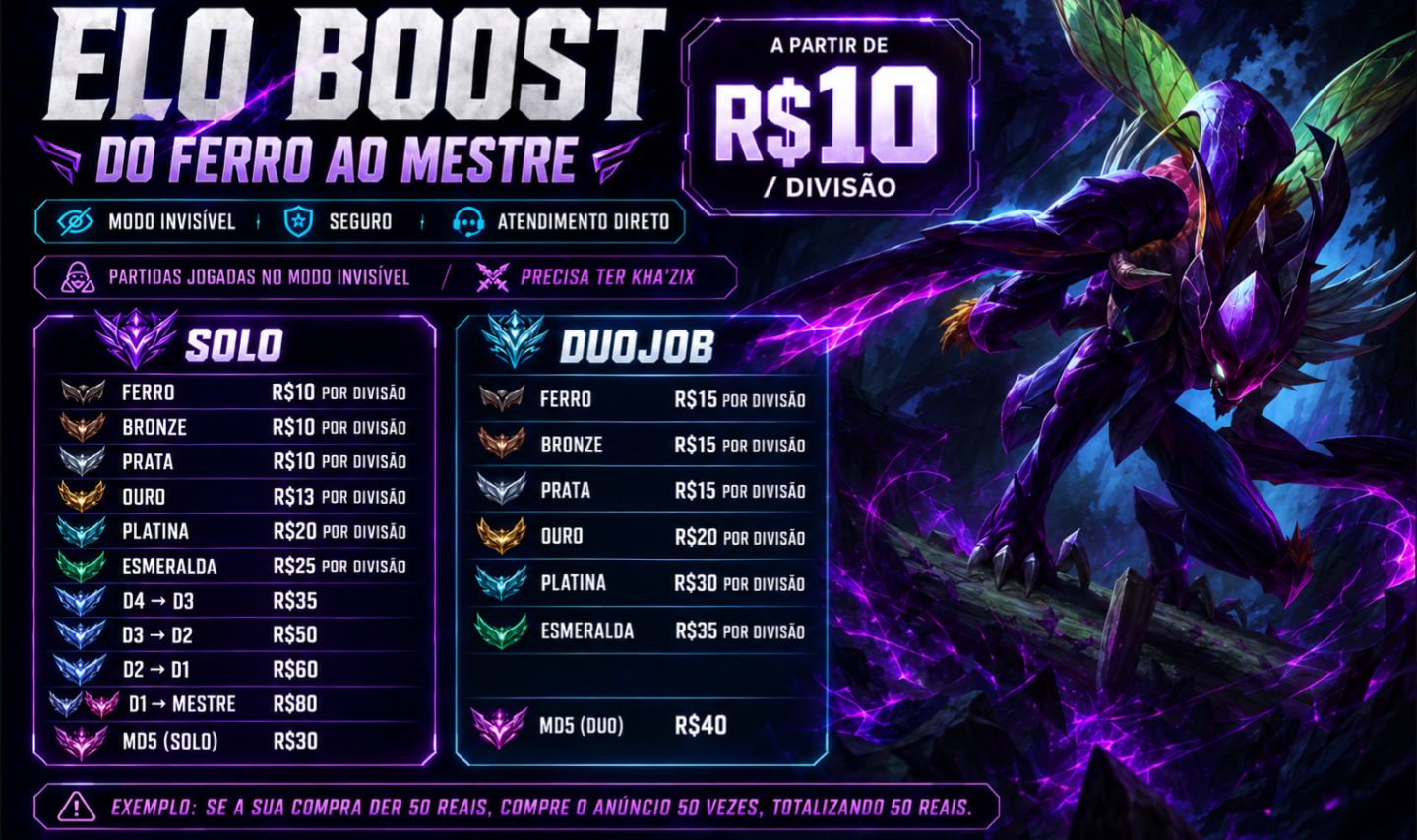 ELOJOB E DUOJOB LEAGUE OF LEGENDS NO PRECINHO. EX TOP 1 KHA