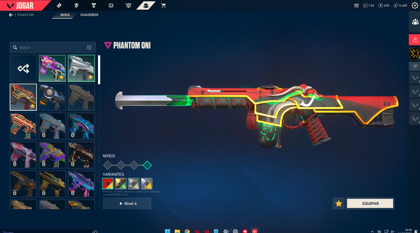 CONTA VALORANT CHEIA DE SKINS