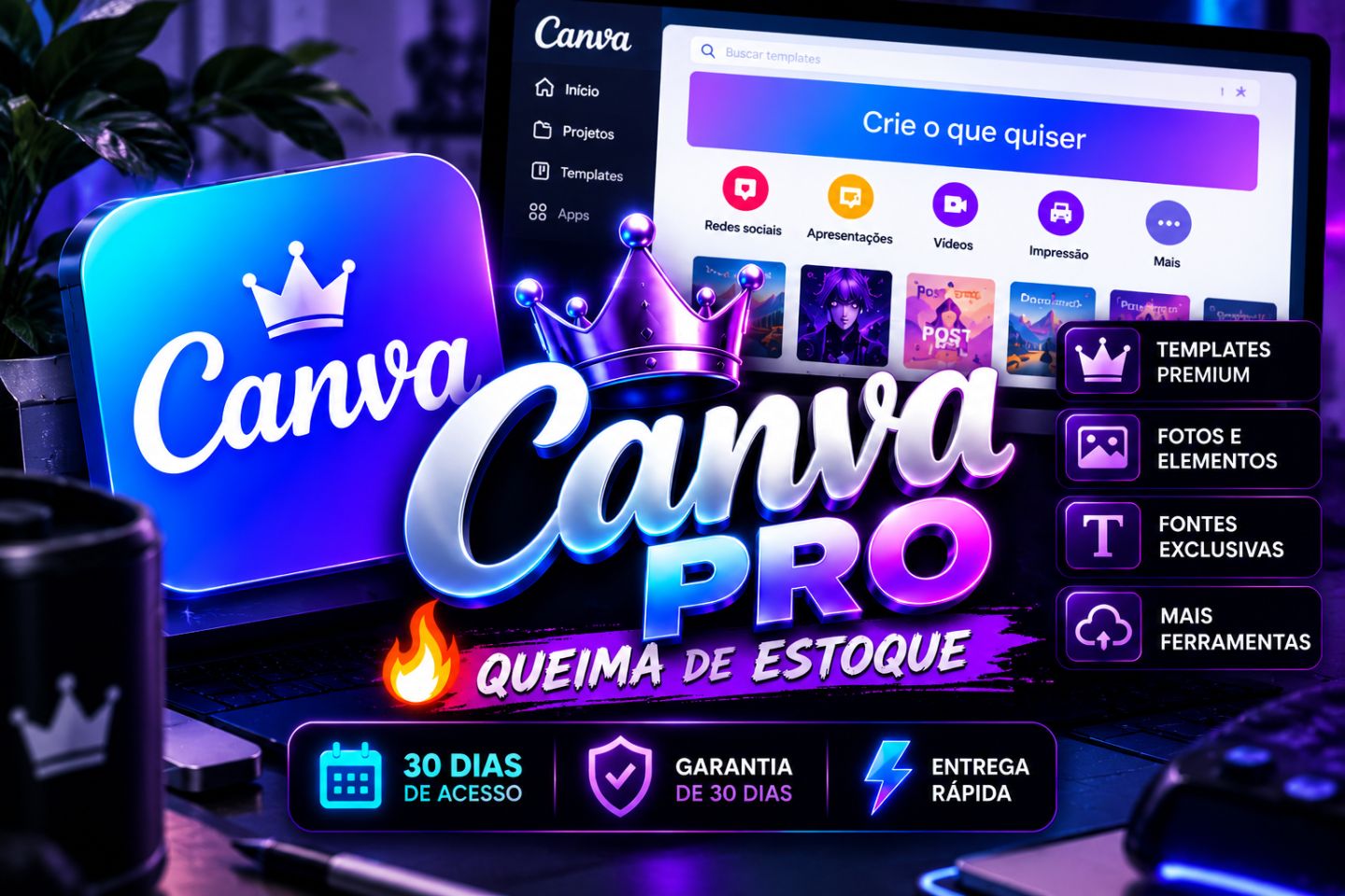 QUEIMA DE ESTOQUE | CANVA PRO | 30 DIAS | ACESSO POR CONVITE