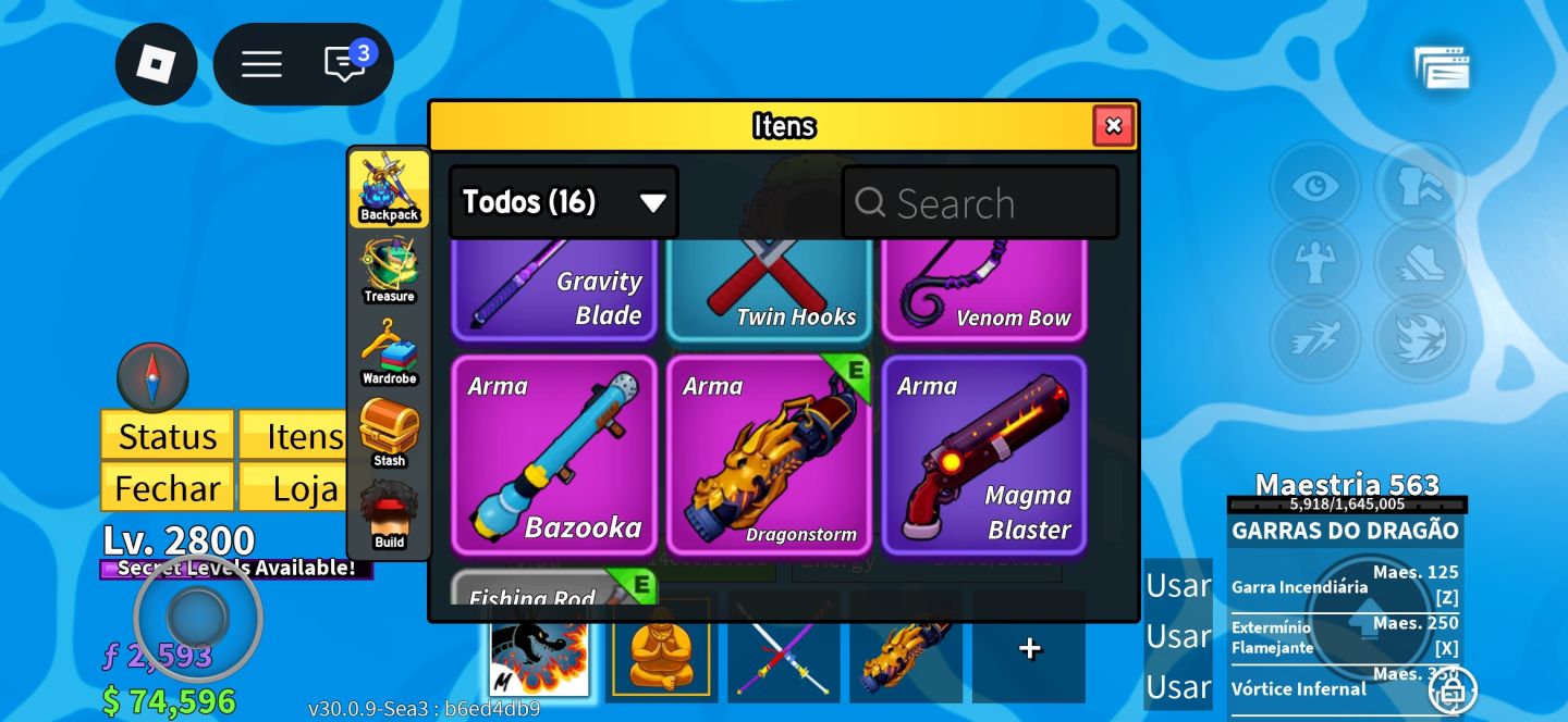 ROBLOX BLOX FRUITS 2800 MAX - BUDDHA + SOUND + SPIDER +MAGMA + GARRA DO DRAGÃO