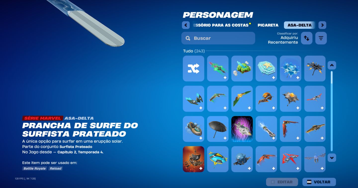 Conta de Fortnite com várias skins desde do capítulo 1 temporada 5